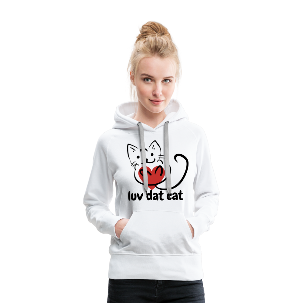 Official Luv Dat Cat Women's Premium Hoodie - white