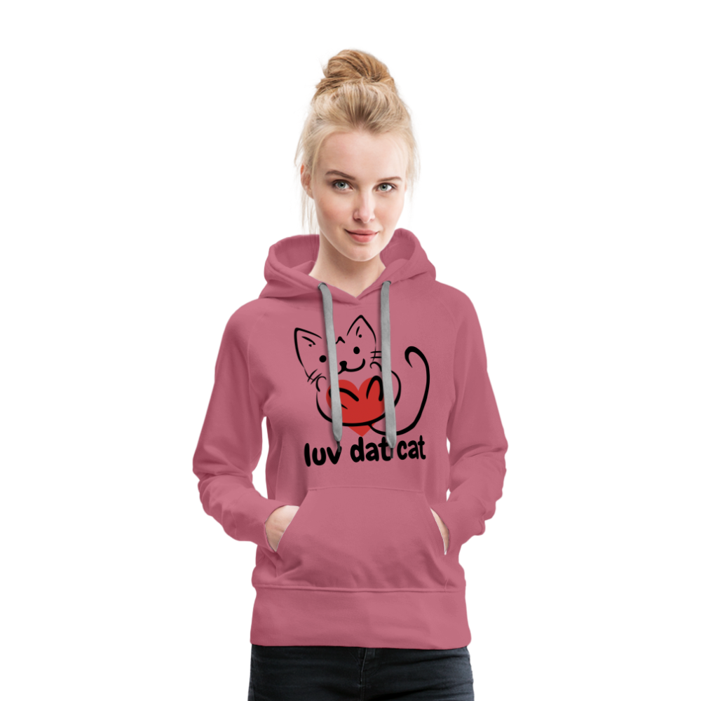 Official Luv Dat Cat Women's Premium Hoodie - mauve