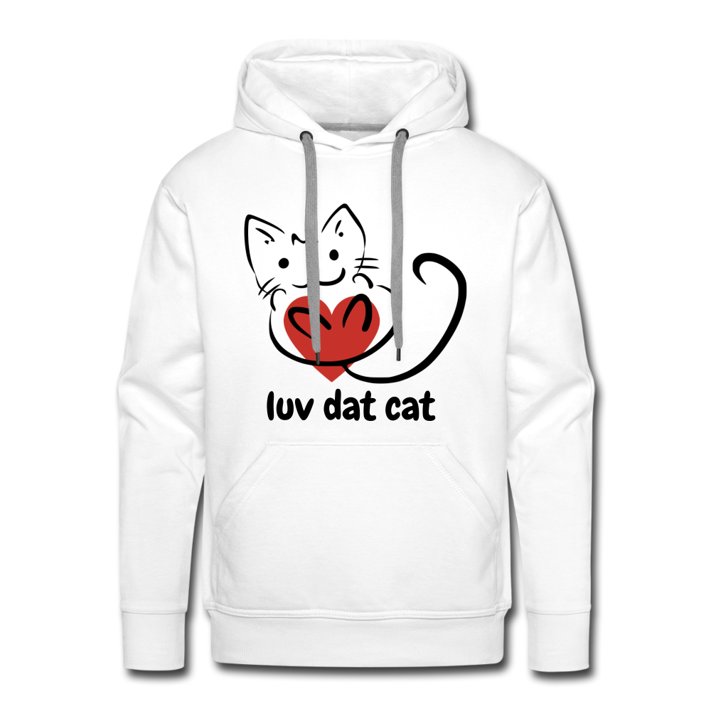 Official Luv Dat Cat Men's Premium Hoodie - white