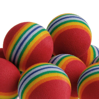 Rainbow Rattle Cat Toy Balls - 10 Pack