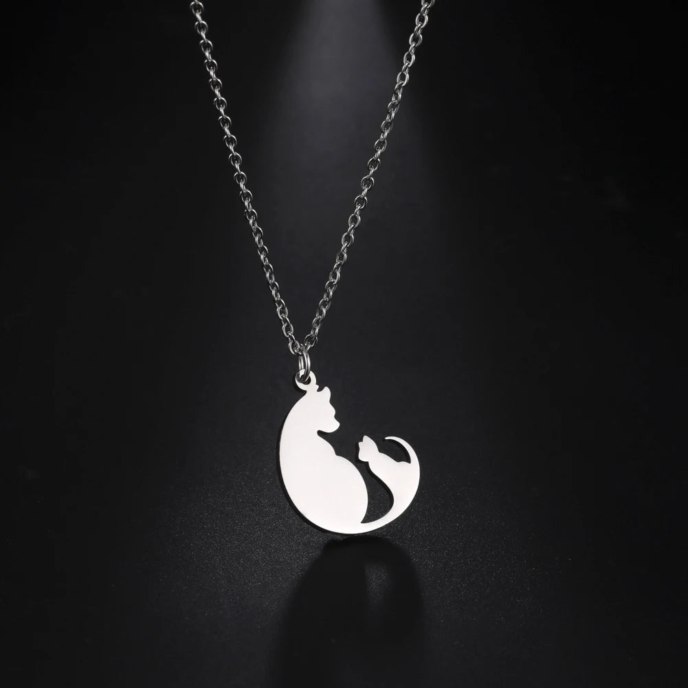 Unift Stainless Steel Cat Pendant Necklace