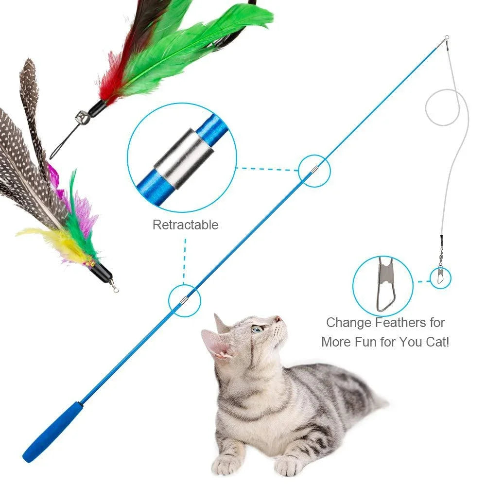 11pcs Replacement Cat Feather Toy Set