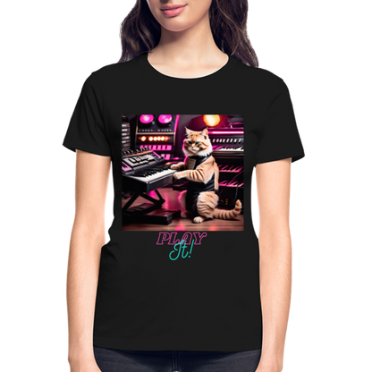 Play IT! (Design 1) Gildan Ultra Cotton Ladies T-Shirt - black