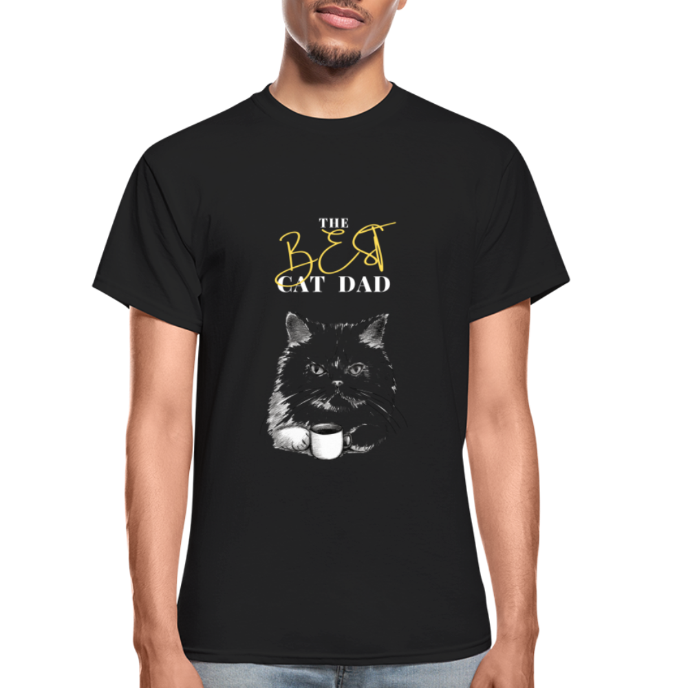The Best Cat Dad (Design 1) - Gildan Ultra Cotton Adult T-Shirt - black