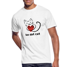 Load image into Gallery viewer, Official Luv Dat Cat Men&#39;s 50/50 T-Shirt - white