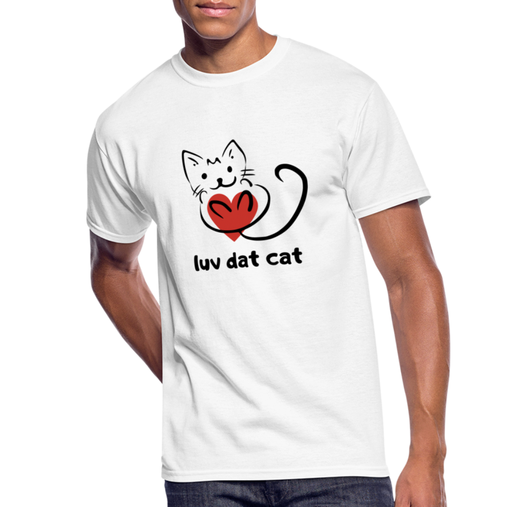 Official Luv Dat Cat Men's 50/50 T-Shirt - white
