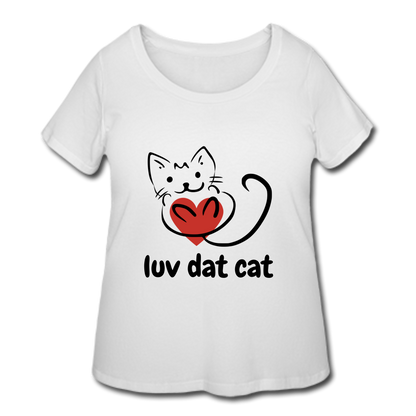 Official Luv Dat Cat Women's Curvy T-Shirt - white
