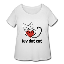 Load image into Gallery viewer, Official Luv Dat Cat Women&#39;s Curvy T-Shirt - white