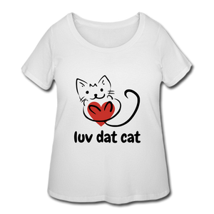 Official Luv Dat Cat Women's Curvy T-Shirt - white