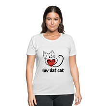 Load image into Gallery viewer, Official Luv Dat Cat Women&#39;s Curvy T-Shirt - white