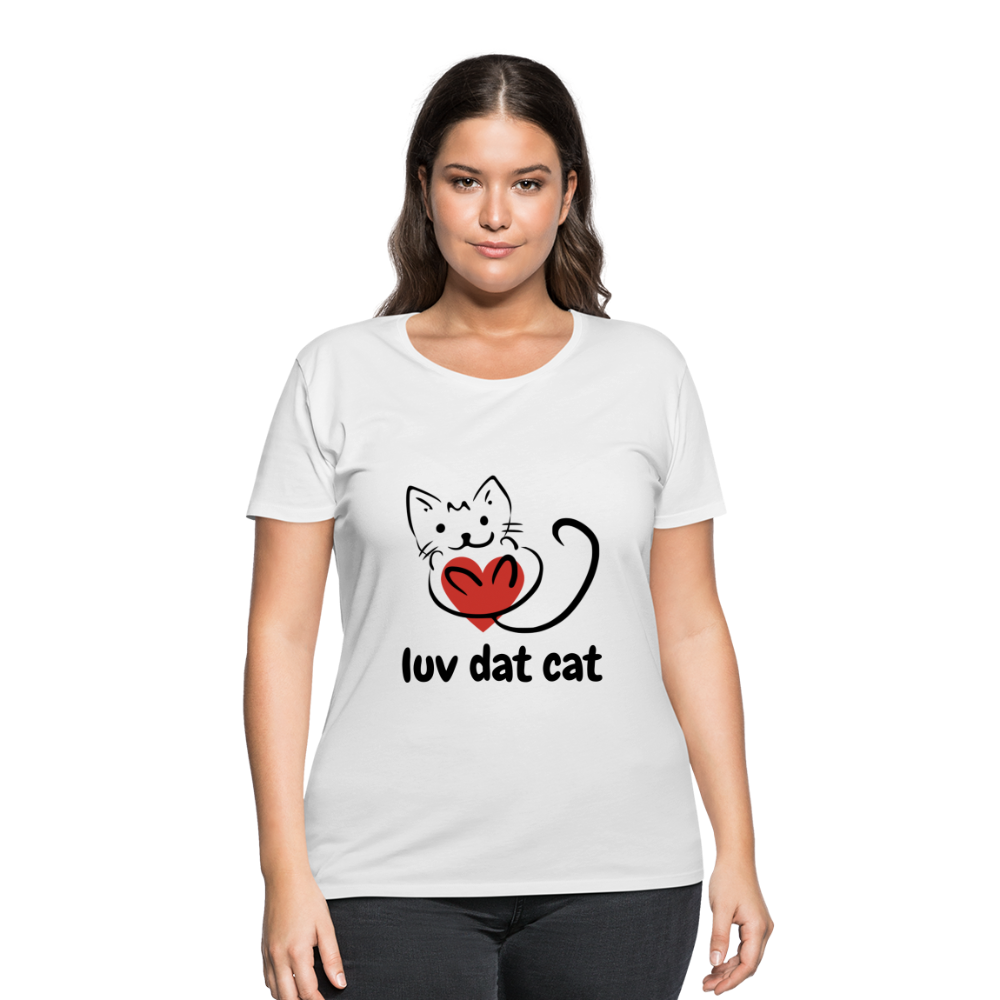 Official Luv Dat Cat Women's Curvy T-Shirt - white