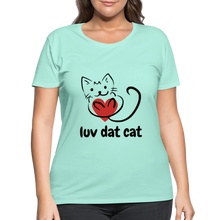 Load image into Gallery viewer, Official Luv Dat Cat Women&#39;s Curvy T-Shirt - mint