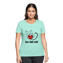Load image into Gallery viewer, Official Luv Dat Cat Women&#39;s Curvy T-Shirt - mint