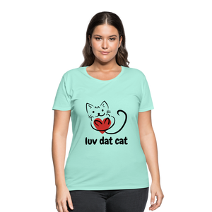 Official Luv Dat Cat Women's Curvy T-Shirt - mint