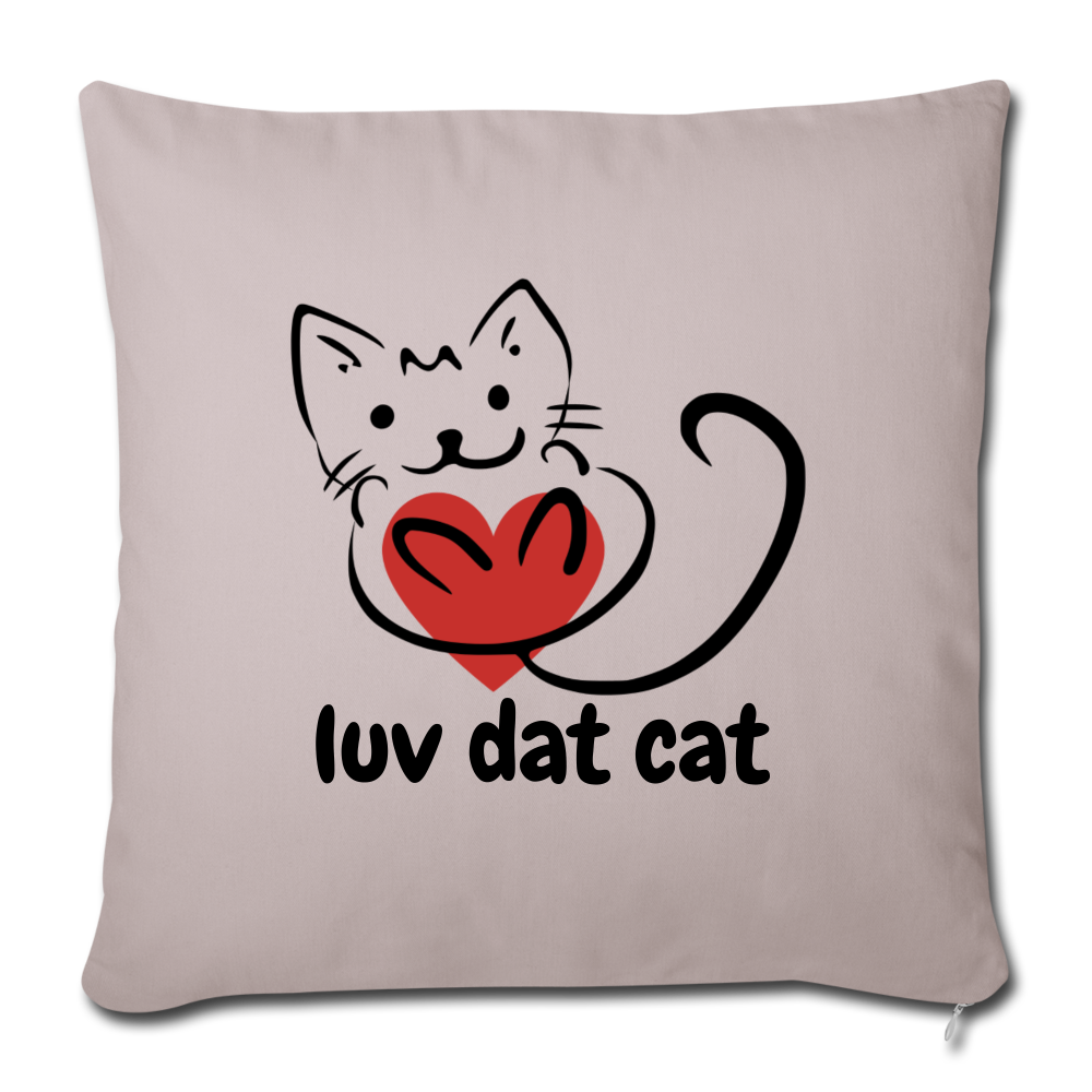 Official Luv Dat Cat Throw Pillow Cover 17.5” x 17.5” - light taupe
