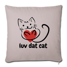 Load image into Gallery viewer, Official Luv Dat Cat Throw Pillow Cover 17.5” x 17.5” - light taupe