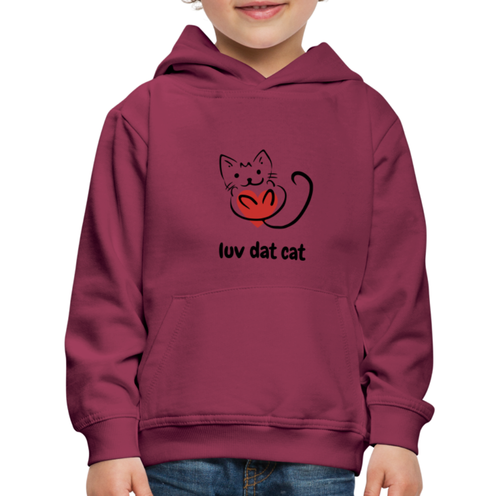 Official Luv Dat Cat Kids‘ Premium Hoodie - burgundy