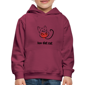 Official Luv Dat Cat Kids‘ Premium Hoodie - burgundy