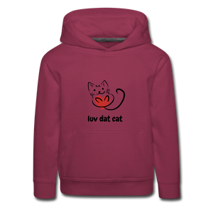 Official Luv Dat Cat Kids‘ Premium Hoodie - burgundy