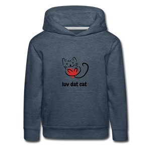 Official Luv Dat Cat Kids‘ Premium Hoodie - heather denim