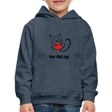 Load image into Gallery viewer, Official Luv Dat Cat Kids‘ Premium Hoodie - heather denim