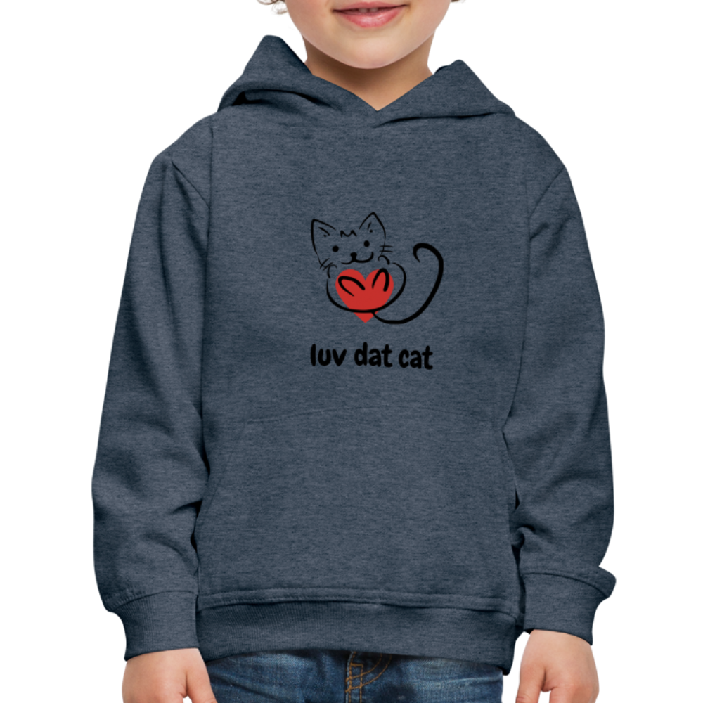 Official Luv Dat Cat Kids‘ Premium Hoodie - heather denim