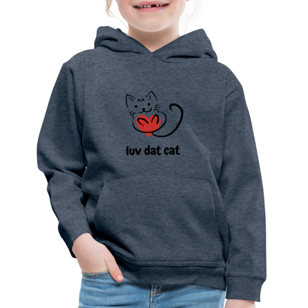 Official Luv Dat Cat Kids‘ Premium Hoodie - heather denim