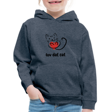 Load image into Gallery viewer, Official Luv Dat Cat Kids‘ Premium Hoodie - heather denim