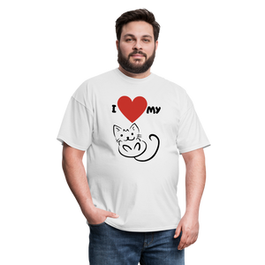 I HEART MY CAT Men's T-Shirt - white