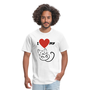 I HEART MY CAT Men's T-Shirt - white