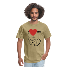 Load image into Gallery viewer, I HEART MY CAT Men&#39;s T-Shirt - khaki