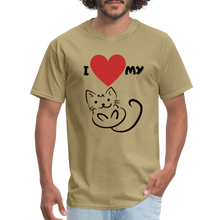 Load image into Gallery viewer, I HEART MY CAT Men&#39;s T-Shirt - khaki