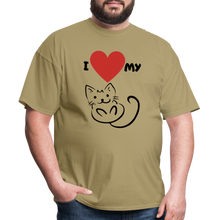 Load image into Gallery viewer, I HEART MY CAT Men&#39;s T-Shirt - khaki
