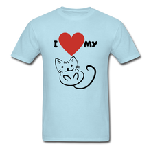 Load image into Gallery viewer, I HEART MY CAT Men&#39;s T-Shirt - powder blue