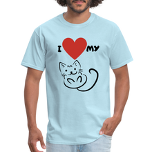 Load image into Gallery viewer, I HEART MY CAT Men&#39;s T-Shirt - powder blue