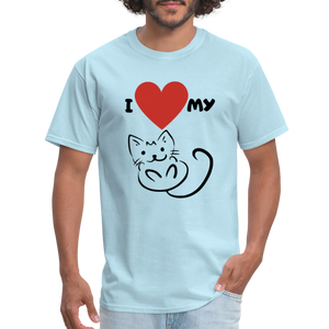 I HEART MY CAT Men's T-Shirt - powder blue