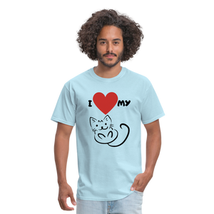 I HEART MY CAT Men's T-Shirt - powder blue