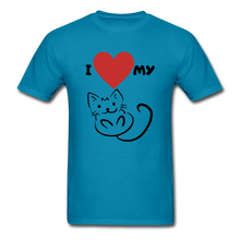 Load image into Gallery viewer, I HEART MY CAT Men&#39;s T-Shirt - turquoise