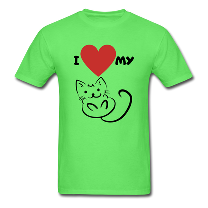 I HEART MY CAT Men's T-Shirt - kiwi