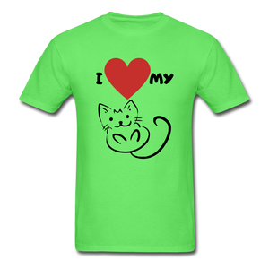 I HEART MY CAT Men's T-Shirt - kiwi