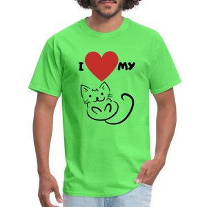 I HEART MY CAT Men's T-Shirt - kiwi