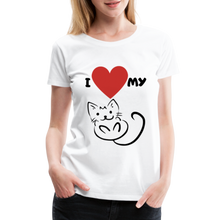 Load image into Gallery viewer, I HEART MY CAT Women&#39;s Premium T-Shirt - white