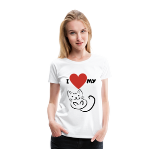 I HEART MY CAT Women's Premium T-Shirt - white