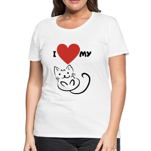 I HEART MY CAT Women's Premium T-Shirt - white