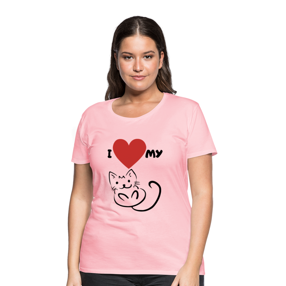 I HEART MY CAT Women's Premium T-Shirt - pink