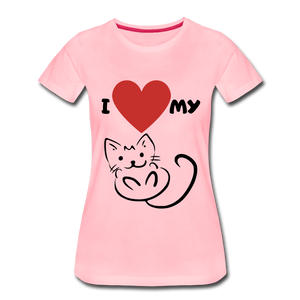 I HEART MY CAT Women's Premium T-Shirt - pink