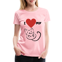 Load image into Gallery viewer, I HEART MY CAT Women&#39;s Premium T-Shirt - pink