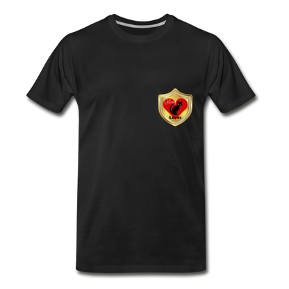 Official Cat Lover Badge (left breast) Men's Premium T-Shirt - black