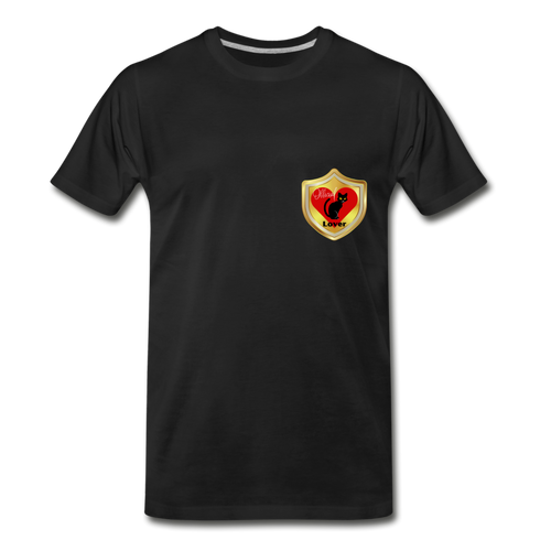 Official Cat Lover Badge (left breast) Men's Premium T-Shirt - black