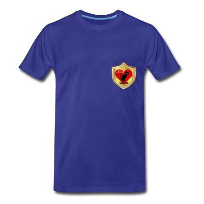 Official Cat Lover Badge (left breast) Men's Premium T-Shirt - royal blue